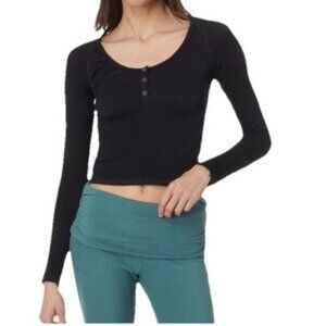 FP Movement Women's Bail Out Long Sleeve Black Layer size XS/S Active Cropped
